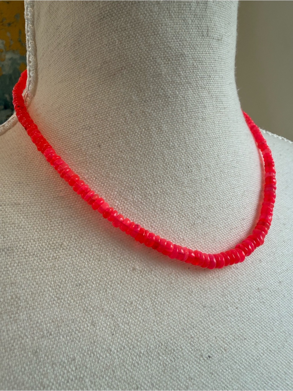 Local Electric Vibrant Pink Statement Beaded Necklace